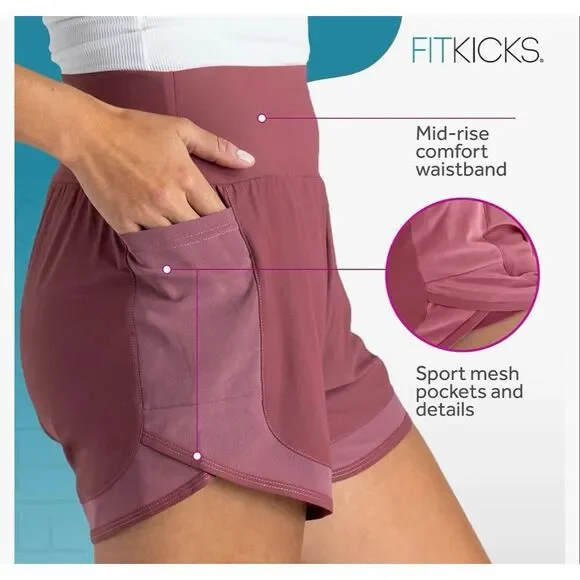 FITKICKS Airlight Track Shorts Pink Size M NWT - Picture 3 of 8